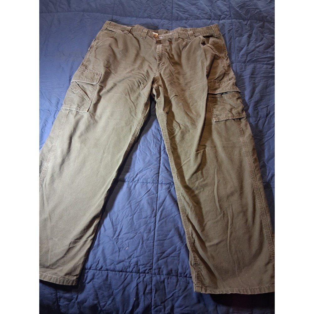 Carhartt Men's Relaxed-Fit Carpenter Cargo Pants Jeans Olive Green 44x32